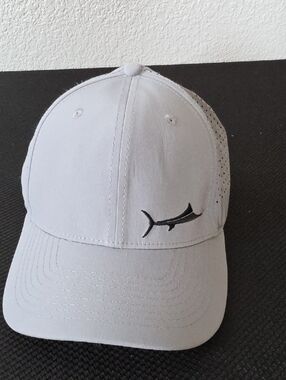 Light Gray Fishing Logo Mesh-Back Baseball Cap